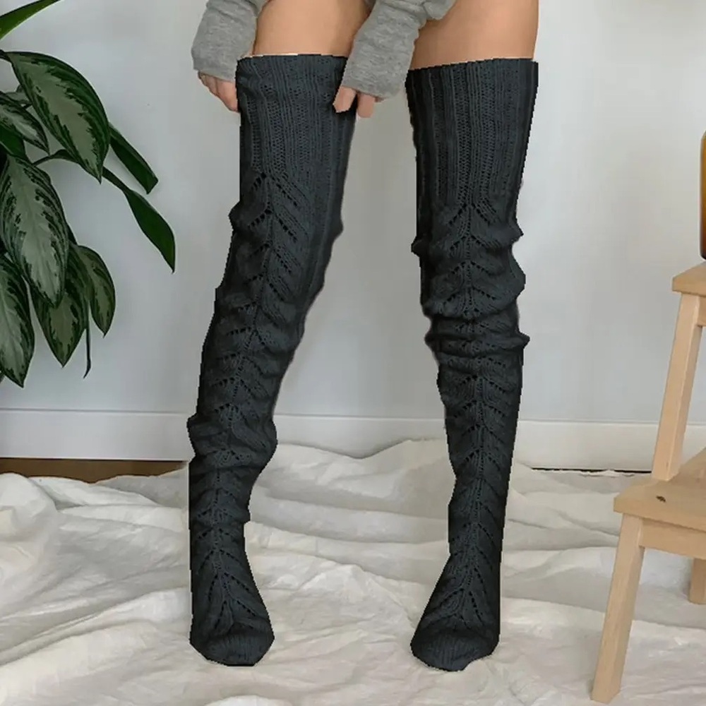 Pink Knit Over-the-Knee Socks‎ - Picture 3 of 5